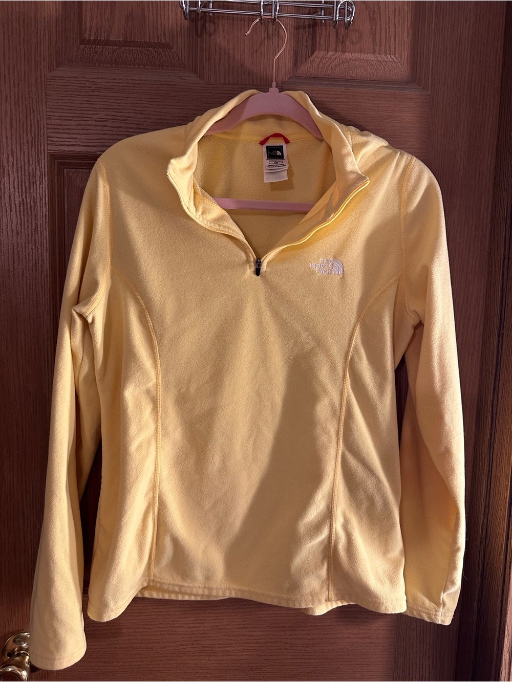 The North Face Women's Pale Yellow Quarter-Zip Fleece Pullover